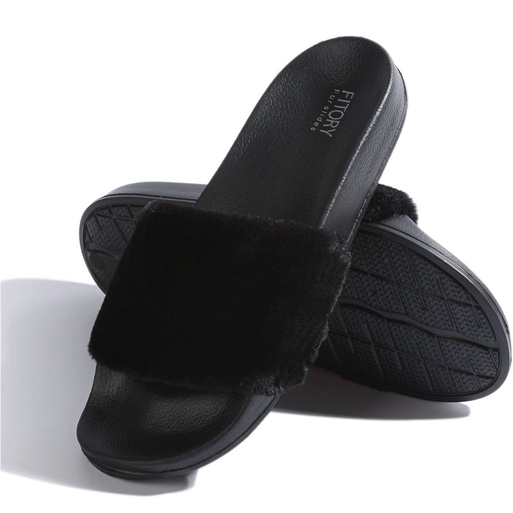Faux Fur Slides